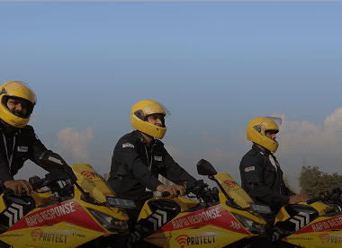 VProtect rapid response officers on motorcycles symbolising fast, reliable on-ground action